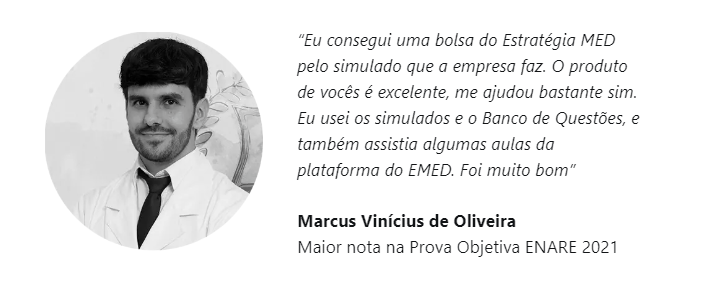 Depoimento do aluno Marcus Vinícius de Oliveira que obteve a maior nota na prova objetiva do ENARE 2021