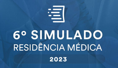 banner com fundo azul com o texto 6º Simulado Residência Médica do Estratégia MED