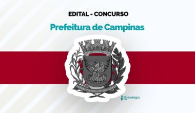 Brasão da cidade de Campinas com o texto Concurso para médicos em Campinas