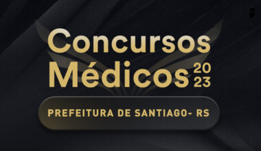 Capa de divulgações sobre concurso público para médicos Santiago
