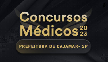 Capa de divulgações sobre concurso público para médicos Cajamar