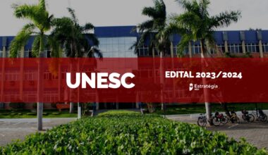 Fachada Unesc com texto Edital 2023/2023 resdiência Médica