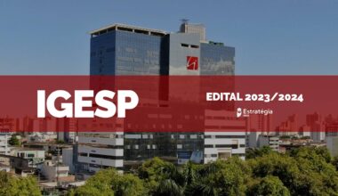 fachada Hospital IGESP, com faixa vermelha e texto "Edital de residência médica 2024"